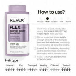 Revox B77 Plex Blonde Boost Shampoo. Step 4B Geltonus atspalvius neutralizuojantis šampūnas 260ml