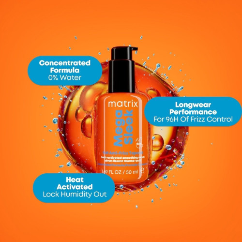 Matrix Mega Sleek 96H Anti-Frizz Topcoat Plaukus glotninatis serumas 50ml