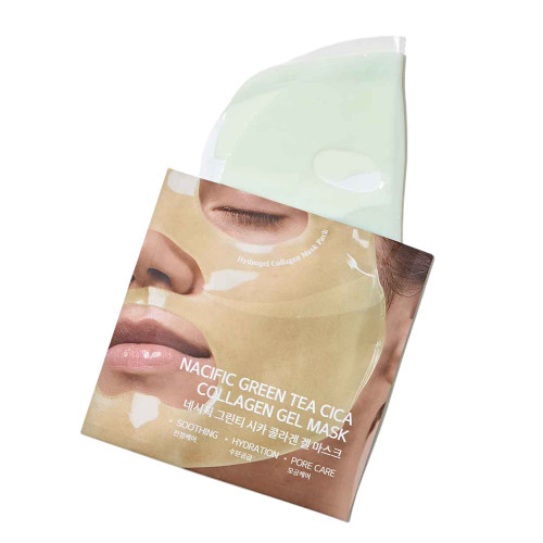 NACIFIC Green Tea Cica Collagen Gel Mask Kolageno gelinė kaukė su žaliosios arbatos ir azijinės centelės kompleksu 1 vnt.