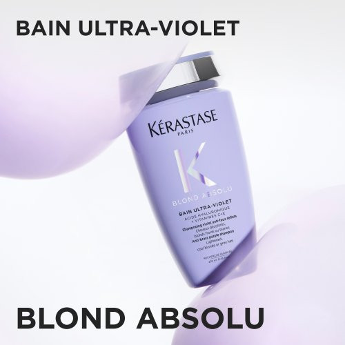 Kérastase Blond Absolu Bain Ultra-Violet Shampoo Žalvarinius atspalvius šalinantis violetinis šampūnas 250ml