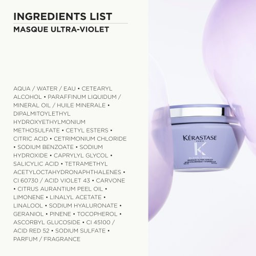 Kérastase Blond Absolu Masque Ultra-Violet Žalvarinius šviesių plaukų atspalvius šalinanti violetinė kaukė 200ml