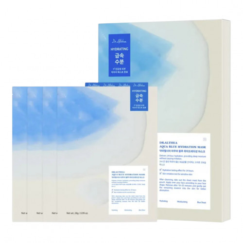 Dr. Althea Aqua Blue Hydration Mask Intensyviai drėkinanti lakštinė veido kaukė 4x28g