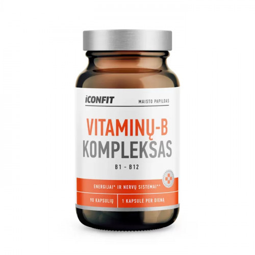 Iconfit B- Complex Supplement B Vitaminų Kompleksas 90 kapsulių