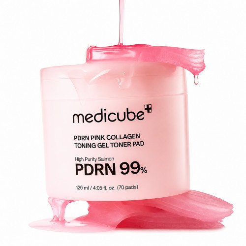 Medicube PDRN Pink Collagen Toning Gel Toner Pad Veido padeliai 70 vnt.