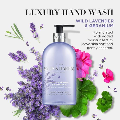 Baylis & Harding Wild Lavender & Geranium Hand Wash Rankų muilas 500ml