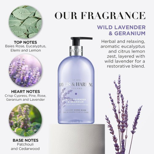 Baylis & Harding Wild Lavender & Geranium Hand Wash Rankų muilas 500ml
