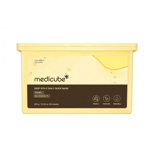 Medicube Deep Vita C Daily Quick Mask Greito poveikio skaistinamųjų kaukių rinkinys su vitaminu C 30vnt
