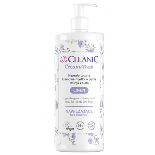 Cleanic Hypoallergenic Creamy Liquid Soap for Body and Hands Hypoalerginis kreminis muilas 500ml