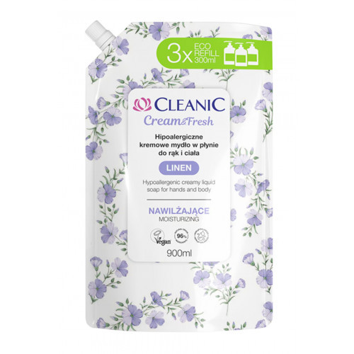 Cleanic Hypoallergenic Creamy Liquid Soap for Body and Hands Hypoalerginis kreminis muilas 500ml