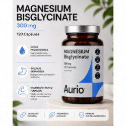 Aurio Food Supplement Magnesium Bisglycinate 300 mg Maisto papildas magnio bisglicinatas 120 kapsulių