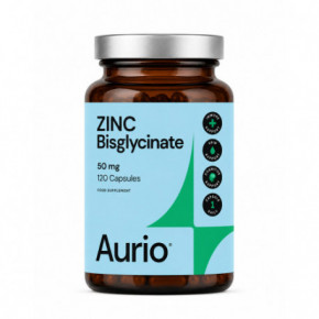 Aurio Food Supplement Zinc Bisglycinate 50 mg Maisto papildas cinko bisglicinatas 120 kapsulių