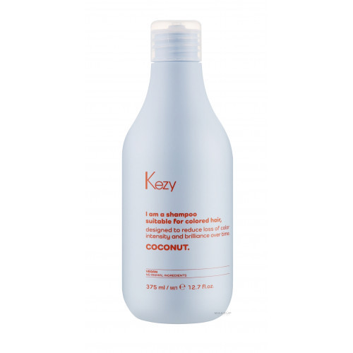 Kezy Coconut Shampoo for Colored Hair Valomasis šampūnas dažytiems plaukams 375 ml