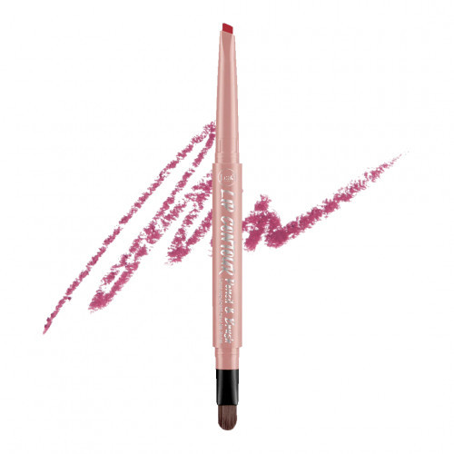 J.Cat Beauty Lip Contour Pencil & Brush Lūpų kontūro pieštukas su šepetėliu 202 Garnet Red