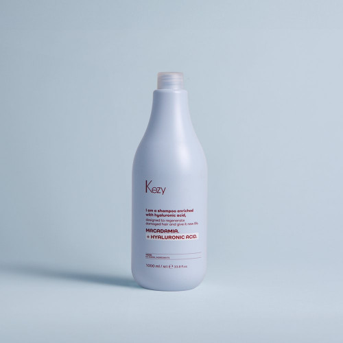 Kezy Macadamia + Hyaluronic Acid Shampoo Drėkinamasis šampūnas su hialuronu 375 ml