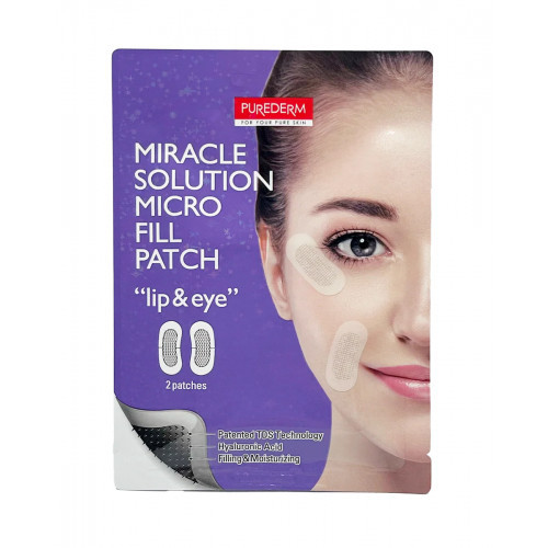 Purederm Miracle Solution Micro Fill Patch Lip & Eye Drėkinantis pleistrai paakių ir lūpų sričiai 1 pora