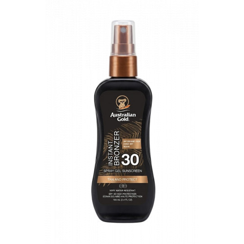 Australian Gold Spray Gel with Instant Bronzer SPF30 Apsauga nuo saulės su natūraliais bronzantais 237ml