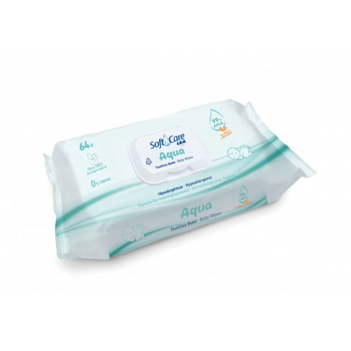 LEA Aqua Wet Wipes For Baby Soft & Care Drėgnos servetėlės vaikams 64 vnt.