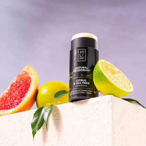 SOLIDU Citrus & Tea Tree Natural Deodorant Citrusų ir arbatmedžio dezodorantas 1 vnt.