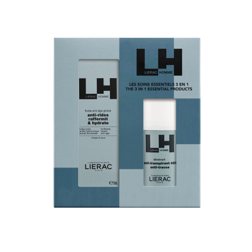 Lierac Homme Anti-ageing Fluid and Deodorant Set Veido ir kūno priežiūros rinkinys