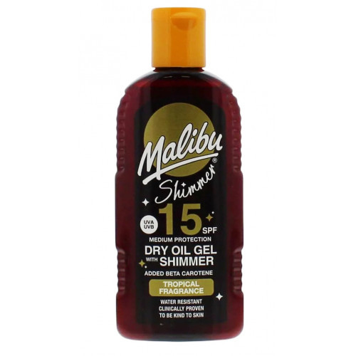 Malibu Shimmer Dry Oil SPF15 Sausas kūno aliejus su apsauga 200ml