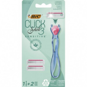 BIC Click Soleil 3 Sensitive Razor Skustuvas su keičiamomis galvutėmis Rinkinys