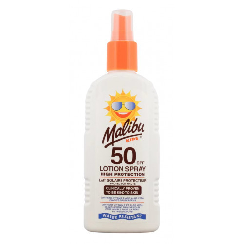 Malibu Kids Lotion Spray SPF50 Purškiamas losjonas vaikams nuo saulės 200ml