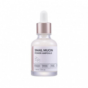 BOM Snail Mucin Power Ampoule Koncentruota sraigių mucino ampulė veidui 30ml