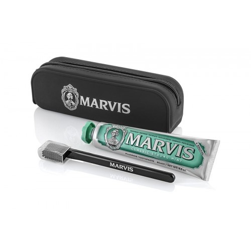 MARVIS Kit Beauty Bag Kelioninis rinkinys: dantų pasta + dantų šepetėlis
