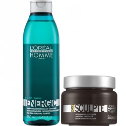 L'Oréal Professionnel Rinkinys vyrams: Homme Energic šampūnas ir plaukų pasta