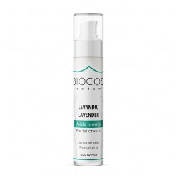 BIOCOS Lavender Facial Cream Raminamasis Levandų kremas mišriai odai 30ml