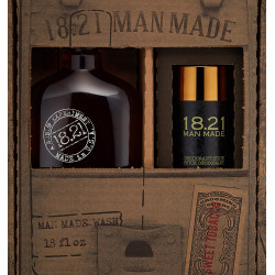 18.21 Man Made Wash & Deodorant Sweet Tobacco Gift Set Plaukų ir kūno priežiūros priemonių rinkinys vyrams