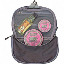 Reuzel Pink Dopp Bag Rinkinys su šampūnu ir vašku stipriam formavimui 100ml+113g+35g