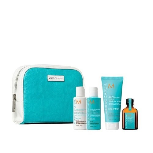 Moroccanoil Repair & Style Travel Kit Kelioninis plaukų priežiūros rinkinys sausiems, pažeistiems plaukams