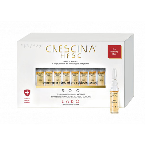Crescina Re-Growth HFSC 500 Woman Plaukų augimą skatinanti priemonė moterims 10amp.