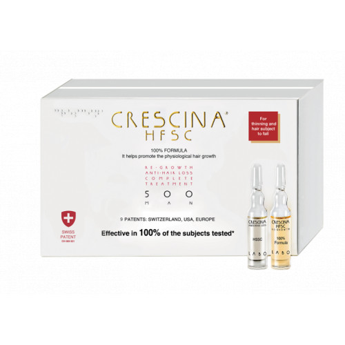 Crescina Re-Growth HFSC 500 Complete Treatment Man Plaukų augimą skatinantis kompleksas vyrams 40amp. (20+20)