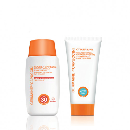 Germaine de Capuccini Golden Carese Kelioninis rinkinys apsaugai nuo saulės SPF30 Rinkinys