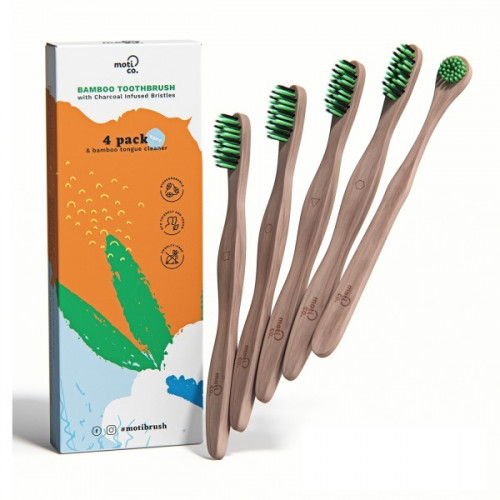 Moti Co. Bamboo Toothbrush Kit Bambukinis burnos priežiūros rinkinys Rinkinys