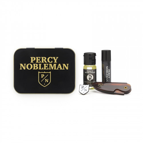 Percy Nobleman Travel Tin Kelioninis barzdos priežiūros rinkinys Rinkinys