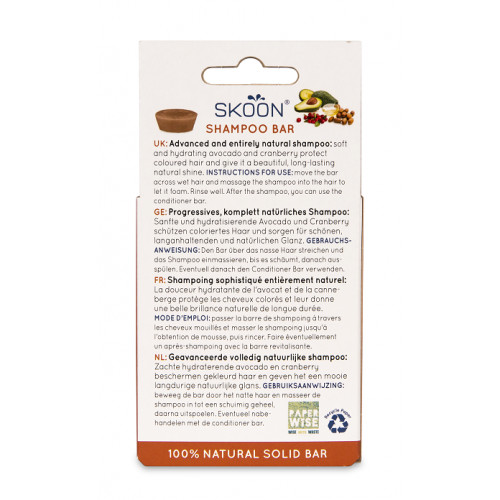 Skoon Solid Shampoo Color & Shine Kietasis šampūnas dažytiems plaukams 90g