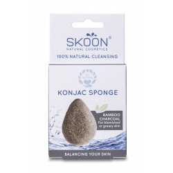 Skoon Konjac Sponge Bamboo Charcoal Kempinėlė veidui su aktyvinta anglimi 1vnt
