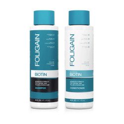 Foligain Rejuvenating Biotin Shampoo & Conditioner Atnaujinantis rinkinys plaukams su biotinu