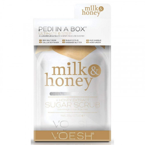 VOESH Ultimate 6 Steps Pedi In A Box 6 in 1 Milk And Honey Procedūra kojoms su pienu ir medumi Rinkinys