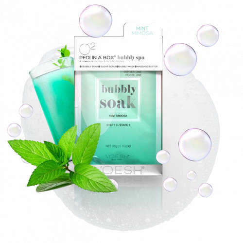 VOESH Pedi In A Box 4in1 Bubbly Spa Mint Mimosa Procedūra kojoms Rinkinys