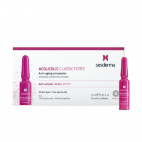 Sesderma Acglicolic Classic Forte Anti-Aging Ampoules Ampulės 10x1.5ml