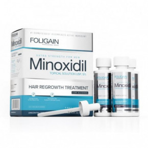 Foligain Low Alcohol Minoxidil 5% Hair Regrowth Treatment For Men Matu augšanas stimulators vīriešiem 3 Mēnešiem