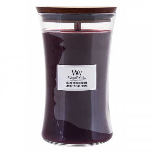 WoodWick Black Plum Cognac Žvakė Large Hourglass