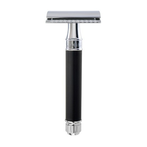 Edwin Jagger Rubber Coated DE Safety Razor Skustuvas Black