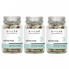 D-LAB Nutricosmetics Detox Foie Maisto papildas kepenų detoksikacijai 3 Mėnesiams