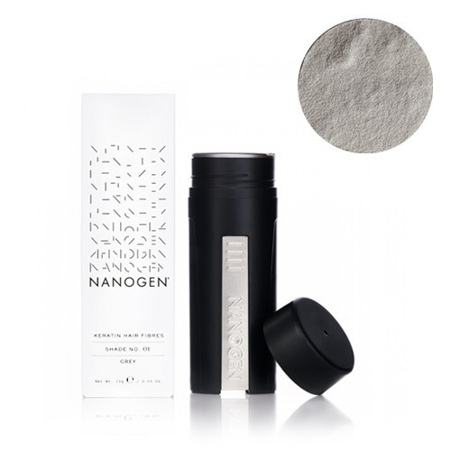 Nanogen Keratin Hair Fibres Grey Pilka plaukų pudra - skaidulos 15g