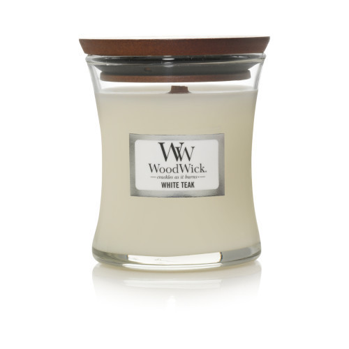 WoodWick White Teak Candle Žvakė Heartwick